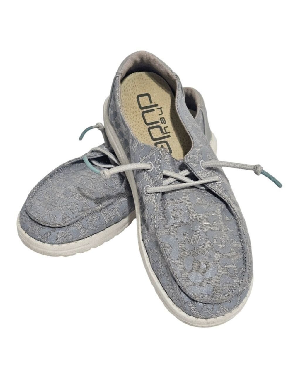 HEY DUDE Youth Wendy In Cat Eye Gray Girls  Slip On Sneakers Sz 2